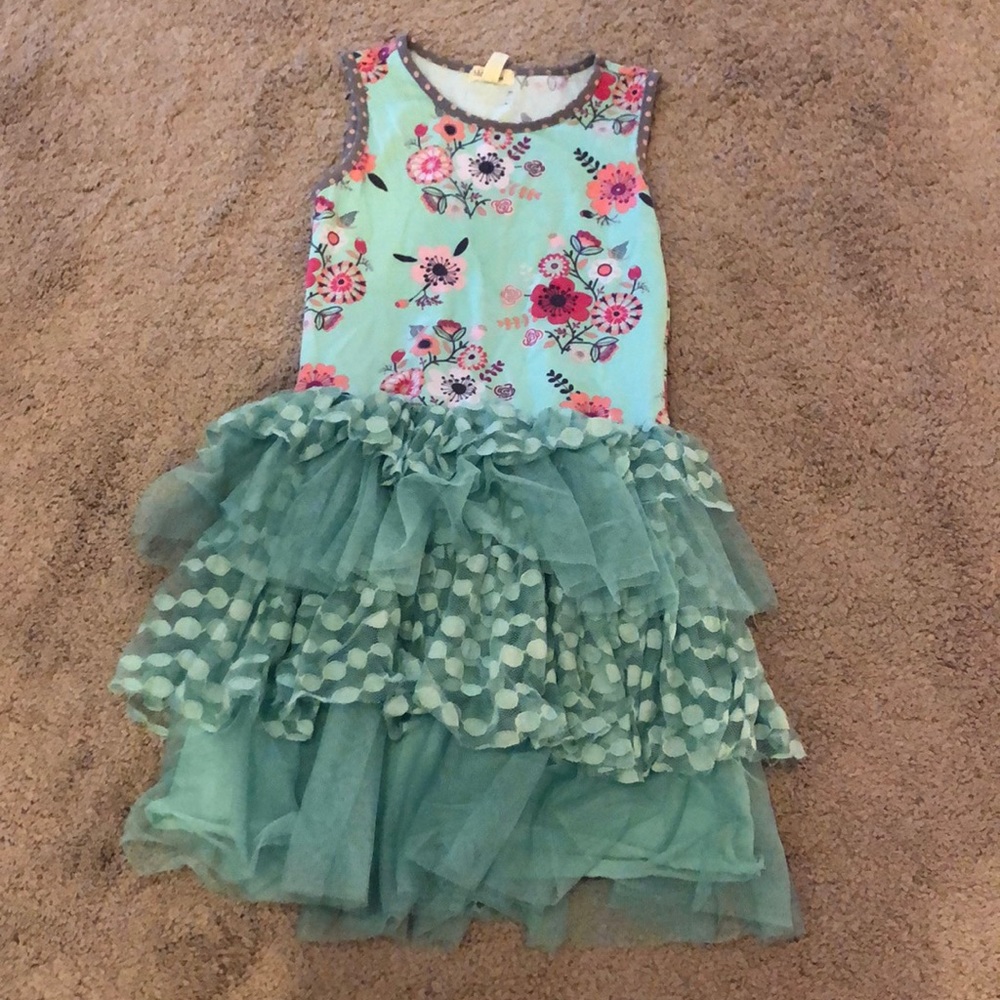 Teal and pink girls dress size 8 Matilda Jane